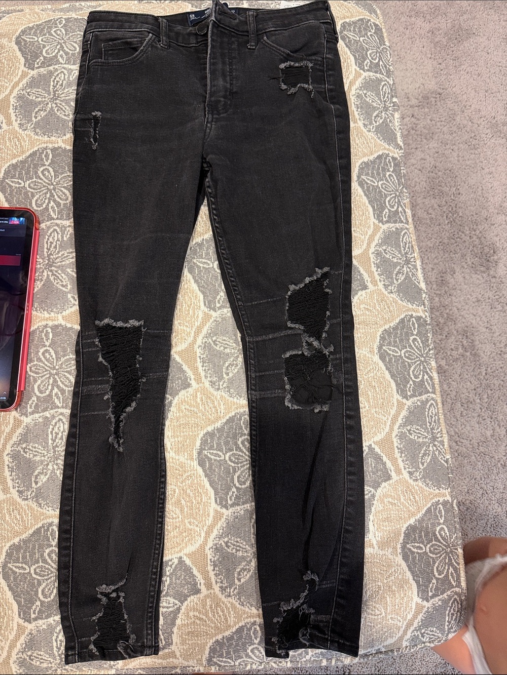 Hollister Black Distressed Skinny Jeans